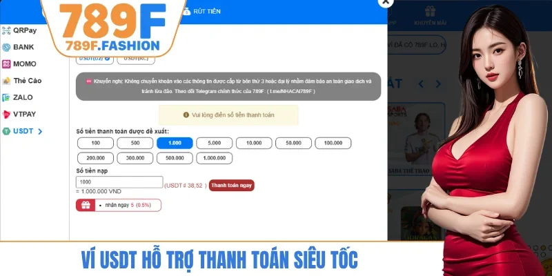 Ví USDT hỗ trợ thanh toán siêu tốc