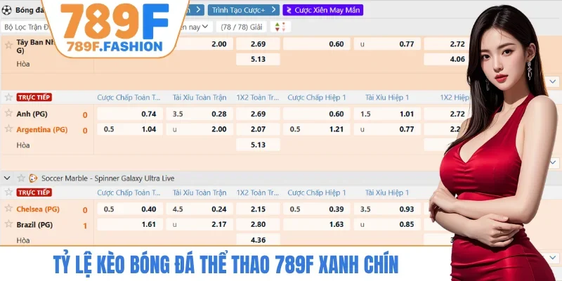 Tỷ lệ kèo bóng đá thể thao 789F xanh chín
